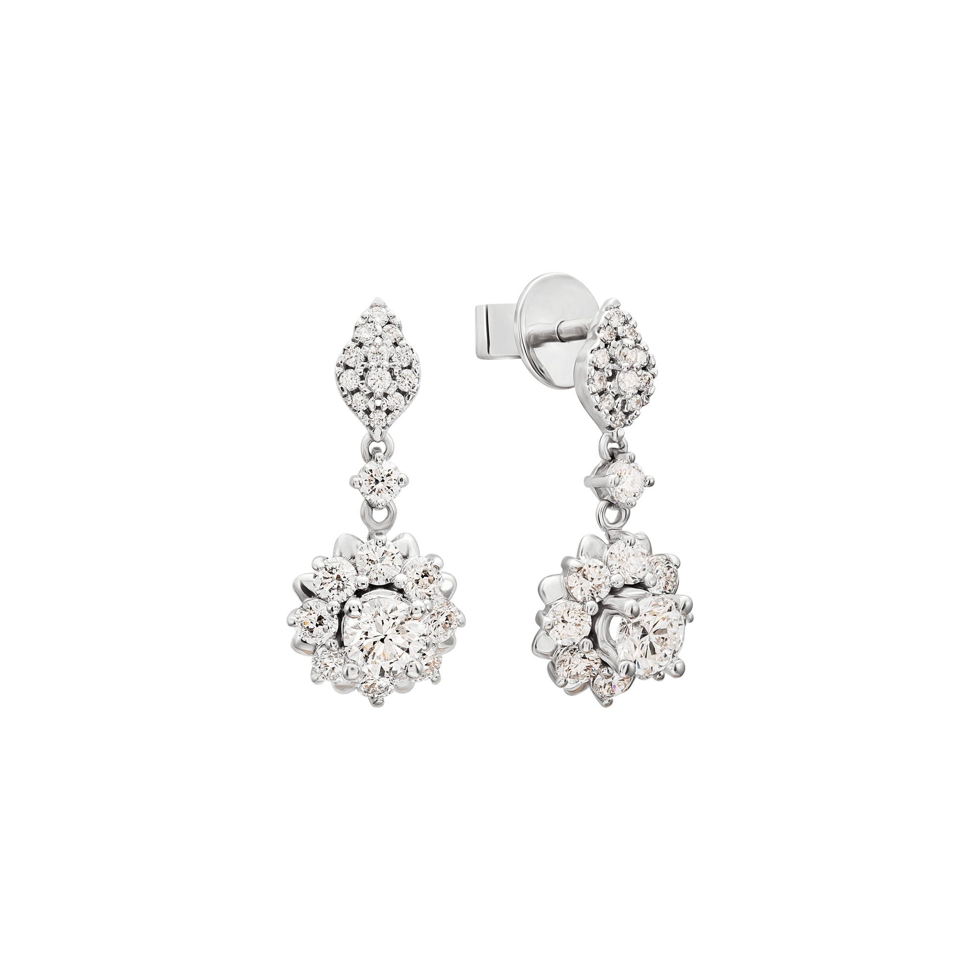 Bộ trang sức Kim cương Vàng trắng 14K